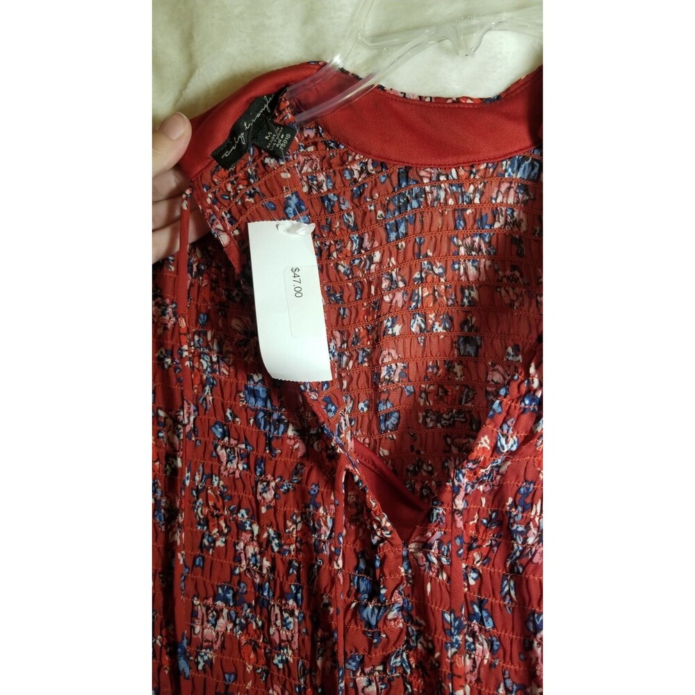 City Triangle Bohemian Peasant Mini Dress with Bell Sleeves Boho Size Large - Picture 9 of 13